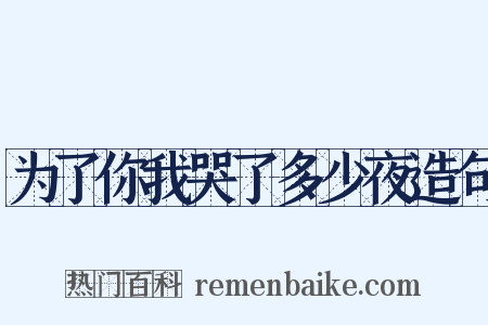 为了你我哭了多少夜造句是什么意思的图片